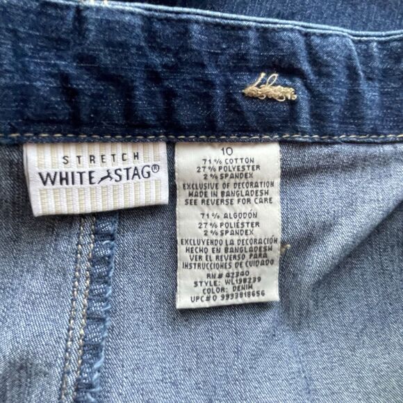 WHITE STAG Roll Tab Denim Bermuda To Cuffed Shorts Embroidered Pocket Women’s 10 - Picture 10 of 11